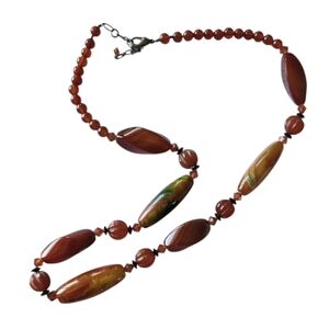 Agate and Jade Beaded Necklace